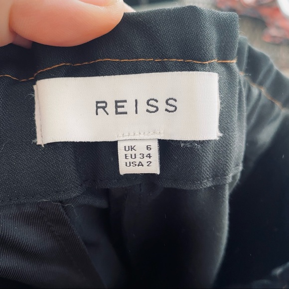 Reiss Black Drawstring Waist Wool Blend Pant Size 2 - Picture 6 of 7